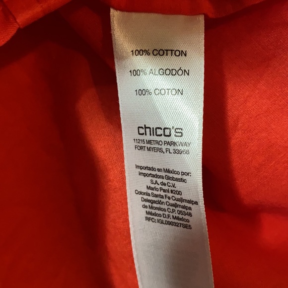 Chico’s Button Down Cotton Shirt, Size 2 - Picture 7 of 7
